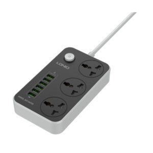 چندراهی برق یونیورسال LDNIO مدل SC3604 با ۳ پریز و ۶ پورت USB